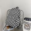 Mochila de Cuadros Contrastantes Estilo Coreano Ins Estilo Hong Kong Retro Clásico para Pareja Estudiante Hombres y Mujeres Bolso Escolar Versátil Estilo Japonés para Mujeres