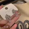 Pendientes de Flor Dulces y Elegantes de Estilo Coreano Más Vendidos para Mujer, Pendientes Largos con Borla de Cristal, Accesorios para Orejas de Moda y Versátiles al por Mayor