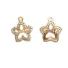Accesorios Europeos y Americanos Más Vendidos Calado Estrella de Cinco Puntas Diamante Colgante Pequeño Aleación Accesorios de Joyería Colgante para Collar Pulsera DIY