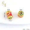 Cuentas Cilíndricas con Agujero Pasante del Mantra de Seis Palabras Esmaltadas Chapadas en Oro Accesorios para Joyería DIY Versátiles Monedas con Agujero Pasante Accesorios Venta al por Mayor