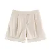 Moda Feminina para Exportação Verão 2026 Novo Estilo Europeu e Americano Blazer com Barra de Renda e Shorts 7810733 7811733