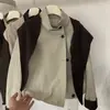 Gabardina corta de alta gama estilo coreano con chal para mujeres petite, chaqueta de moda informal con retazos suelta para primavera y otoño