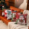 Amazon Transfronteiriço Decorativo de Natal Jacquard Tingido em Fio Bordado Capa de Almofada para Sofá Capa de Travesseiro Desenho Boneco de Neve Veado Lote