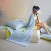 Colcha fina de aire acondicionado de amoníaco Jin con sensación fresca Clase A color sólido doble fibra de soja verano para dormir colcha fina lavable a máquina doble