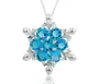 Collar de Piedras Naturales Elegantes Más Vendido Transfronterizo Colgante Elemento Copo de Nieve Zirconio Chapado en Plata Oro Rosa Regalo de Navidad