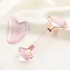 Masajeador de Jade de Doble Cabeza Rodillo Facial de Jade Masajeador Rodillo de Cristal Rosa Masajeador de Salón de Belleza Personalización