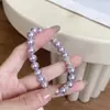 Pulseira de Pérola Roxa, Pulseira de Luxo Leve e de Alta Qualidade para Meninas, Pulseira de Zircônia Colorida Não Desbota de Nicho, Pulseira Atacado