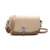 Bolso de mujer con patrón tejido de imitación estilo occidental 2025 primavera bolso cuadrado pequeño simple moda color sólido hebilla vintage bandolera