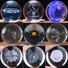 Bola de cristal tallado interior imagen tridimensional 3D Ciervo galáctico diente de león Rueda de la fortuna 80 ocho planetas Bola de cristal sistema solar