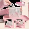 Bolsa de almacenamiento con cierre de broche de cierre automático, monedero portátil de dibujos animados, organizador de viaje para cables de datos, auriculares y joyas