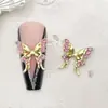 Joias para Unhas Artísticas Borboleta de Celebridade da Internet Transfronteiriça Ins Super Brilhante Liga de Metal Estereoscópica Acessórios para Unhas Completos em Diamante Atacado