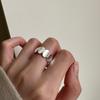 Anillo ovalado de plata de ley 925 para mujer, diseño geométrico simple, personalidad moderna, anillo para dedo índice abierto J0435