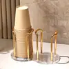 Soporte Almacenador de Vasos Desechables de Lujo Dispensador de Vasos de Agua y Té Estante con Palo Más Largo Exhibidor de Tazas Organizador para el Hogar