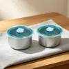 Tazón de Acero Inoxidable con Tapa para Conservar la Frescura, Caja Sellada para Almacenamiento de Alimentos en Refrigerador, Caja para Almacenamiento de Frutas y Alimentos de Picnic, Lonchera
