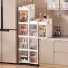 Armário de Armazenamento para Espaços Pequenos Prateleira para Espaço na Cozinha Gabinete de Plástico Multicamadas para Espaço Estreito no Banheiro Armário de Armazenamento Móvel para Banheiro