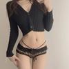 Ropa interior ligera transpirable de seda de hielo con estampado de leopardo para mujer, sexy, de encaje, de talle medio, sin costuras, hueca, con cinturilla delgada, bragas de tentación para mujer