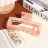 Tiktok Clips de Cabelo Quadrados Extra Grandes com Padrão de Mármore Transfronteiriços para Penteados Modernos, Adequados para Cabelos Grossos e Penteados Presos, Presilha Tubarão