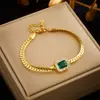 Colgante Oval de Turquesa Azul Estilo Bohemio Retro Transfronterizo Europeo y Americano Cadena de Acero de Titanio Accesorios Pulsera