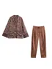 Nuevo Estilo de Verano 2025 Estilo Europeo y Americano Camisa Estampada de Cachemir + Traje de Pantalón Estampado