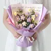 Pacote de material para buquê de tricô diy buquê de tricô acabado crochê feito à mão namorada tapete criativo floricultura