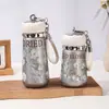 Nova Caneca Térmica Mini Estilosa com Revestimento de Titânio, Compacta de Luxo Leve, Garrafa de Água para Presente de Escritório, Caneca de Titânio de Bolso Impressa para Uso ao Ar Livre