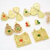 Colgante de Calabaza Esmaltada Antigua con Microincrustaciones de Oro Que Se Puede Abrir Colgante de Buda Guanyin Accesorios para Cadena de Suéter Estilo Chino DIY Colgante