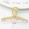 Pinza para el cabello de metal texturizado Moda simple Perla Horquilla Clip grande para baño Clip para cabello que combina con todo Clip de tiburón para cabello Accesorios para el cabello para mujer