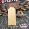 Fatias de Bambu Escavação Oca Marcadores de Página em Branco Feitos à Mão DIY Etiquetas Filigrana Fábrica Material Esmalte de Bambu Pacote Pingente Madeira