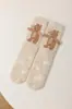 Calcetines de coral para otoño e invierno, calcetines de dibujos animados para mujer, calcetines cálidos para el hogar, calcetines gruesos para dormir, calcetines de media pantorrilla postparto