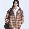 Chaqueta de Béisbol a Cuadros de Comercio Transfronterizo para Mujer 2025 Nuevo Otoño Casual de Oficina Elegante Top Corto