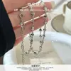 Colar Coração Emendado em Prata de Lei S925, Moderno e Versátil, Estilo Coreano de Alta Qualidade, Estilo Ins, Joia de Prata Simples, Corrente para Clavícula