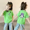 Camiseta de algodón puro para niña, estilo nuevo, verano, ropa de verano para niños, top de dibujos animados para niña, camiseta de manga corta, ropa elegante, camiseta interior