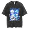 Camiseta Lavada Hunter X Hunter Hombre Estampado Anime Algodón Vintage