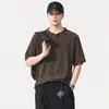 Camiseta de manga corta para hombre de estilo nicho 'old money' vintage de alta gama, nuevo modelo de verano, corte holgado, cuello henley, top casual y transpirable
