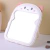 Espejo de Maquillaje Plegable para el Hogar de Plástico Impreso a Color con Orejas de Gato Espejo de Tocador de Dibujos Animados para Escritorio de Estudiante en Dormitorio Espejo de Princesa