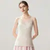 Coleção nova de outono e inverno em renda: roupa íntima moderna, de cor sólida, amigável à pele e confortável para o uso diário, apresentando um top de camisola de malha simples para mulheres