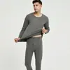 Traje de ropa interior térmica de terciopelo grueso para hombre, calzoncillos largos de invierno para hombre de mediana edad, papá extra gordo