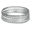 Pulseira Europeia e Americana Transfronteiriça Irregular Punk Empilhada Combinação Diamante Torcido Brilhante Conjunto de 6 Peças Feminino
