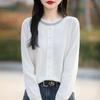 Suéter cárdigan estilo transfronterizo para mujer, jersey 2025, cuello redondo, parte inferior con patrón, tejido de punto, otoño e invierno, festivo, nuevo estilo de invierno