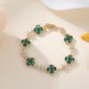 Pulsera mujer Trébol luz de lujo nuevo circonita Pulsera niña dulce fresco diseño pulsera ciruela de ala ancha