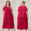 Pijama de Satén Grande de Manga Corta de Verano Yaoting Transfronterizo Nuevo para Mujer Bata Larga Holgada Casual Ropa de Casa para Mujer Sq7012
