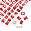 Rhinestones para Uñas Dongzhou Crystal Light Color Rojo Rosa con Base Puntiaguda, Corazón Inclinado, Brillo Deslumbrante, Decoraciones para Uñas de Corazón de Cristal K9 Color Durazno, Corazón Inclinado Rectangular