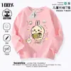 Camiseta de Manga Larga para Niñas Jiikawa Otoño Algodón Delgado Ropa Infantil Ropa para Niños Grandes Top Estilo K