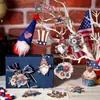 Adornos de Madera Patrióticos para el Día de la Independencia Transfronterizos en Rojo, Blanco y Azul para Decoración del Hogar del 4 de Julio Adornos de Madera para Colgar