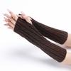 Guantes Twist de 30 cm Nuevo Otoño e Invierno para Hombre y Mujer de Media Longitud Manga Falsa Tejido de Lana Cálido Rociado Medio Dedo Cubrebrazos