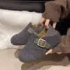 Zapatos tipo Birkenstock para mujer, con 5 cm de altura adicional, forro de felpa, cobertura total, nuevo estilo otoño/invierno 2026, cálidos y engrosados, uso bidireccional, sin cordones, zapatos peludos