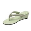 Sandalias de Plataforma con Tacón Alto de Cuña para Mujer Zapatos de Exterior 2025 Verano Estampado de Leopardo Sandalias de Clip para Dedo Sandalias Rojas