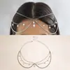 Accesorios para el Cabello Ins Transfronterizos Europeos y Americanos Diadema de Cadena de Perlas Adornos Faciales Exóticos Simples con Perlas