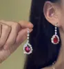 Collar Colgante Estilo Palacio Retro Rojo Sangre de Paloma para Mujer, Accesorios de Noche de Lujo Ligero, Cadena para Cuello de Vestido de Novia, Cadena para Clavícula
