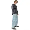 Comercio Exterior Transfronterizo Pantalones Anchos de Pierna Recta con Caída Estilo Americano de Moda Talla Grande para Hombre, Jeans Sueltos de Marca Genial Estilo Callejero